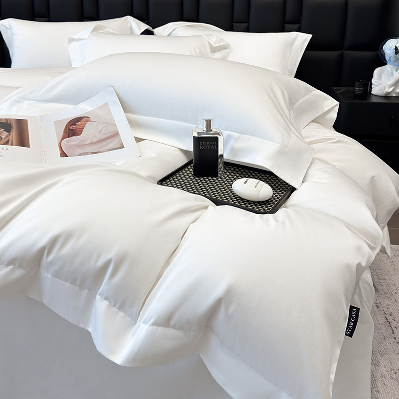 180支长绒棉七星级酒店四件套全棉纯棉被套床单高档纯色床上用品4