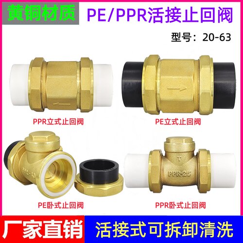 pe/PPR铜双活接止回阀防倒流开关