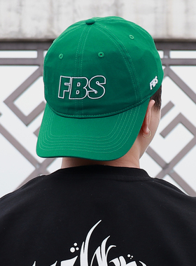 FBS Brand 美式街头嘻哈滑板街舞软顶弯檐遮阳可调节绿色棒球帽子