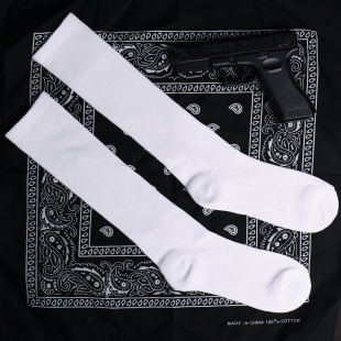 FBS西海岸奇卡诺袜子Chicano匪帮经典 school纯色长袜 嘻哈篮球old