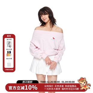 ING软糯斜肩多穿法kitty卫衣女25秋新款 AID WARM