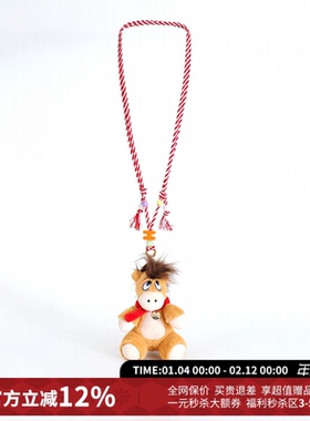 CHEERi UPi趣味可爱黄色炸毛小马斜挎玩偶挂件配饰女26春夏新款