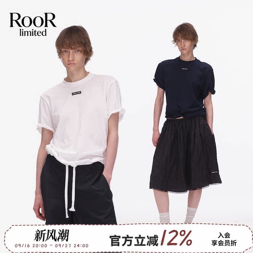 ECHOADE鱼骨扭扭短袖T恤女夏季