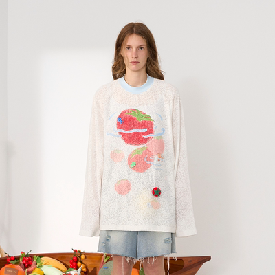 CHEERiUPi水里的西红柿蕾丝T恤