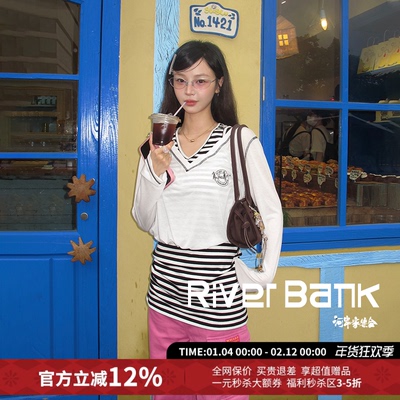 AndreaMartin黑白条纹连衣裙