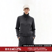 女25秋冬新款 MAKE IF休闲保暖羊毛立领纽扣针织开衫