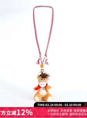 CHEERi UPi趣味可爱黄色炸毛小马斜挎玩偶挂件配饰女26春夏新款