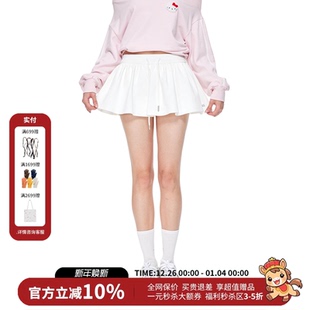 ING百搭多色雪芙松饼刺绣短裙女25秋新款 AID WARM