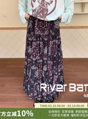 YANAG拇指姑娘的异域图腾印花分层半身裙25秋新款