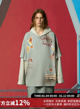 【宋亚轩严浩翔同款】CHEERi UPi满印玩具假两件长袖卫衣26春新款