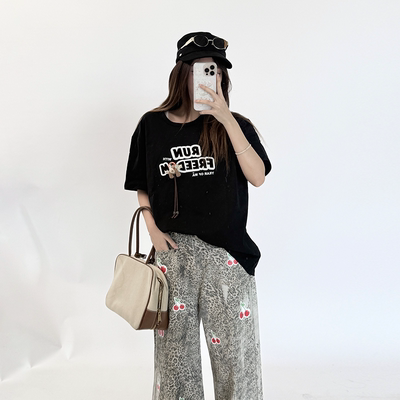 PUREVENUS宽松聚宝盆短袖T恤