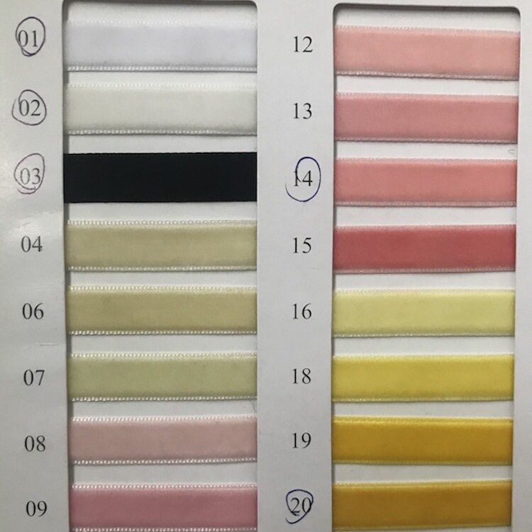 의류 포장 액세서리 3상 웨빙 A3T 단면 벨벳 리본 여러 사양 플록킹 테이프 벨벳 테이프