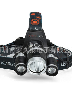T6强光LED头灯USB充电露营钓鱼