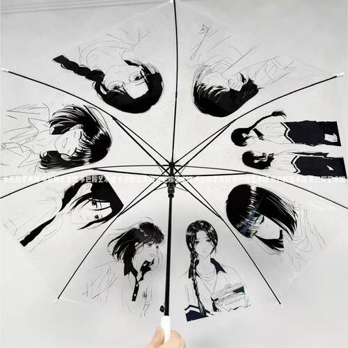 她的山她的海周边雨伞游余池唐痛伞加粗长柄透明雨伞学生礼物