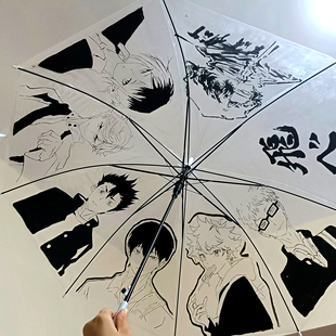 排球少年痛伞二次元 周边雨伞日向翔阳绘画透明伞周边谷子半自动伞