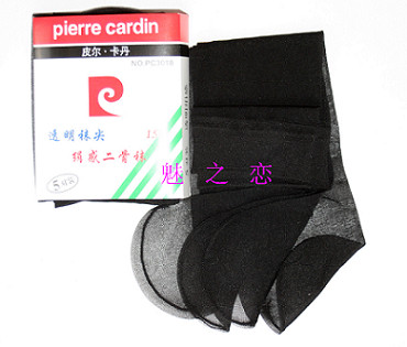 皮尔卡丹透明袜尖绢感短丝袜女袜对对袜PC3018  脚尖透明 5双装