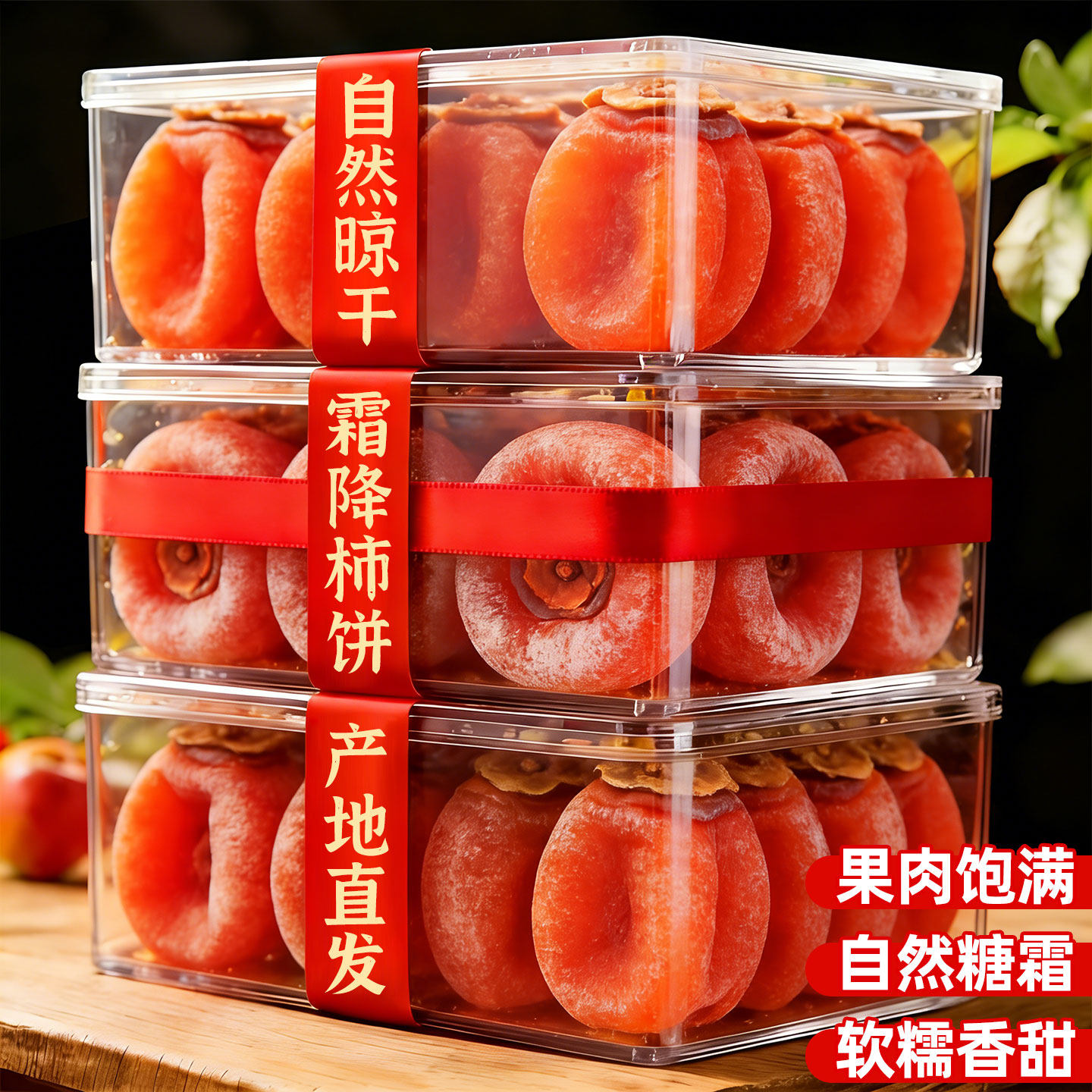 流心柿饼柿子饼独立包装圆柿吊柿饼非陕西富平柿饼零食官方旗舰店