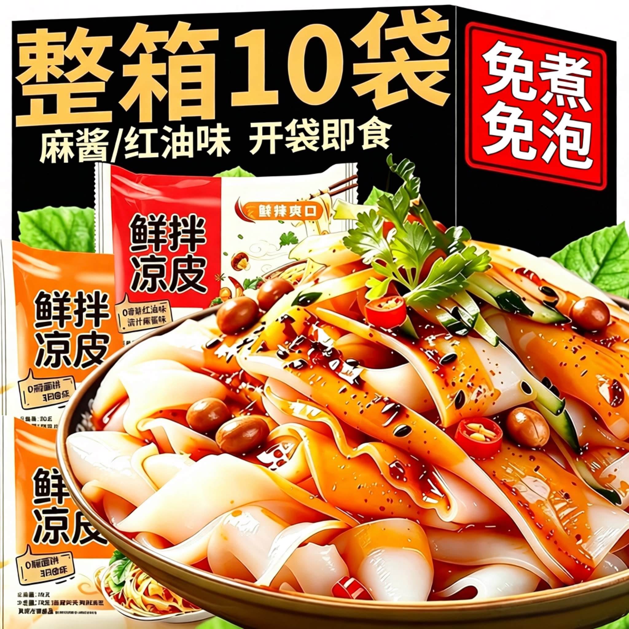 陕西风味!麻酱凉皮开袋即食