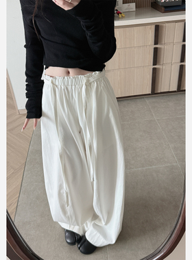 Here yaya shop 8.25 淡颜天菜重工水洗慵懒调调天丝奶奶休闲裤