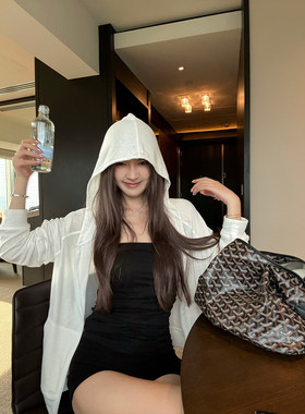 店主私服云朵软绵绵天丝亚麻手感ju软糯物理防晒小版连帽卫衣