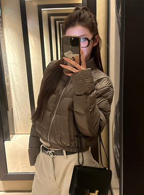 Here yaya shop 云朵吐司实用精致感小版显瘦排骨90白鸭绒羽绒服