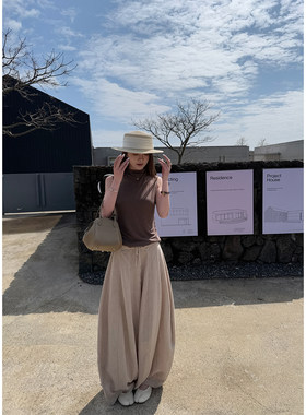 Here yaya shop 从容自在裤嗲嗲随意调莱赛尔苎麻遮肉老钱奶奶裤