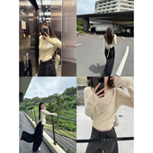 Here 黄油芝士清冷纯欲全羊毛系带毛衣 8.25 yaya shop