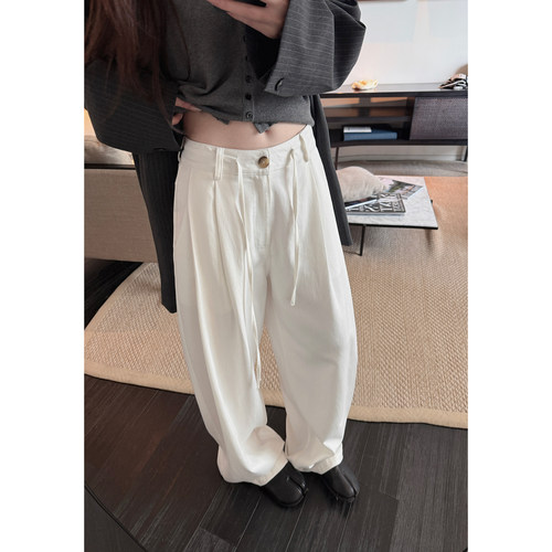 Here yaya shop 8.8 20:00牛乳奶盖重工成衣水洗品质感天丝垂垂裤