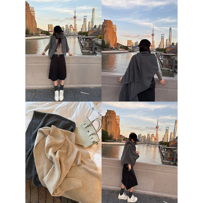 Here yaya shop 11.11 韩剧女主穿搭bi备温柔基础款大围巾披肩