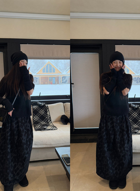 Here yaya shop 富家千金高端线特殊提花工艺气质老钱气球半身裙