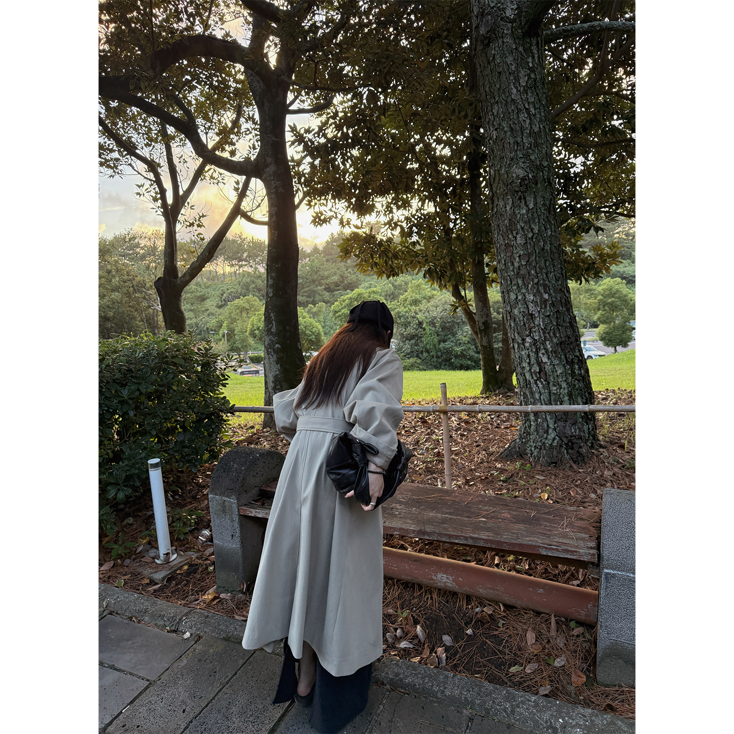 Here yaya shop 9.14 20:00 老钱风松弛极简慵懒立领长款风衣