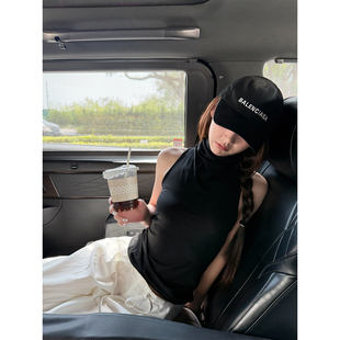 精致时髦腔调天丝随意堆堆领露背纽结显瘦背心 shop Here yaya