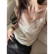 shop Here yaya 丝丝温柔氛围感叠穿内搭蕾丝丝绒质感小背心