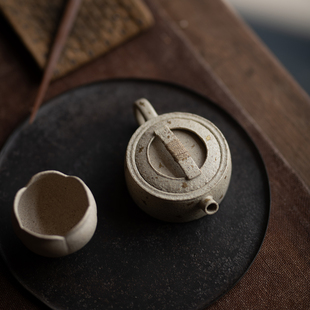 原创文人壶 邱习娴白金汉瓦壶 洒金 全手工 白玉段泥 100cc小壶