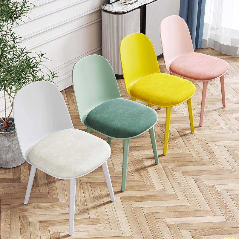 北欧塑料靠背餐椅子白色奶茶饮品店铺休息区会客接待洽谈桌椅商用