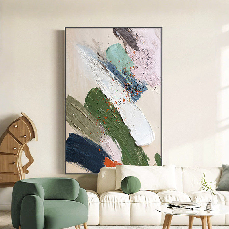 2025新款客厅装饰画高级感彩色艺术沙发背景墙挂画抽象玄关壁画,家居饰品,现代装饰画,淘宝优惠券,粉丝福利购,淘宝优惠卷