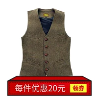 京 绣 春秋 New England thời trang retro nam vest mỏng phù hợp với vest vest kẻ sọc giản dị - Dệt kim Vest cardigan nam 