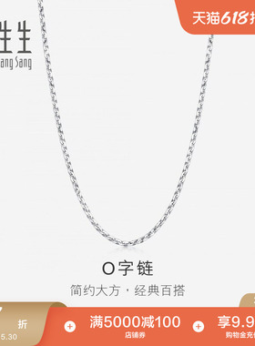 周生生时尚K金链18K金项链百搭素链女款锁骨链04800N
