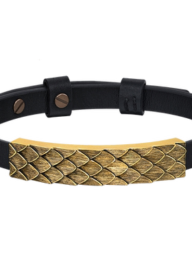 新品周生生珠宝饰品NOIR酷黑系列古法黄金足金龙鳞手链94584B计价