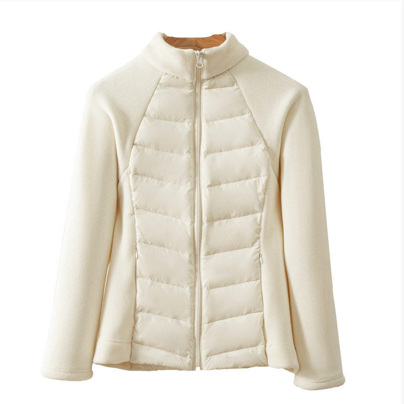 修身轻羽绒服女短款立领