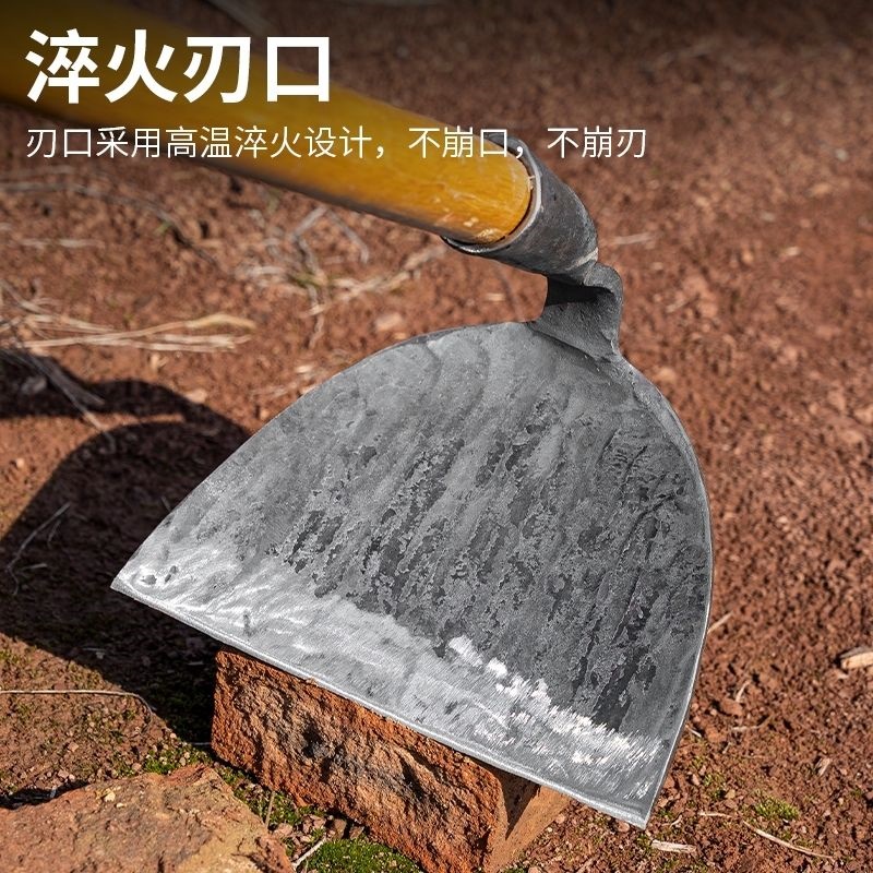 手工锻打一体加厚锄草锄头农用园艺两用开荒老式除草锄地神器新款