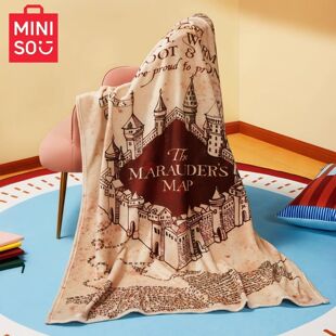 MINISO名创优品哈利波特活点地图休闲毯办公室午休绒毯保暖小毯子