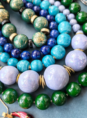 中古vintage复古琉璃项链