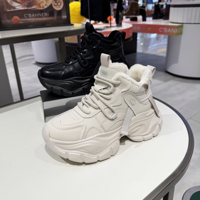 商场同款正品伊伴加绒老爹鞋新款