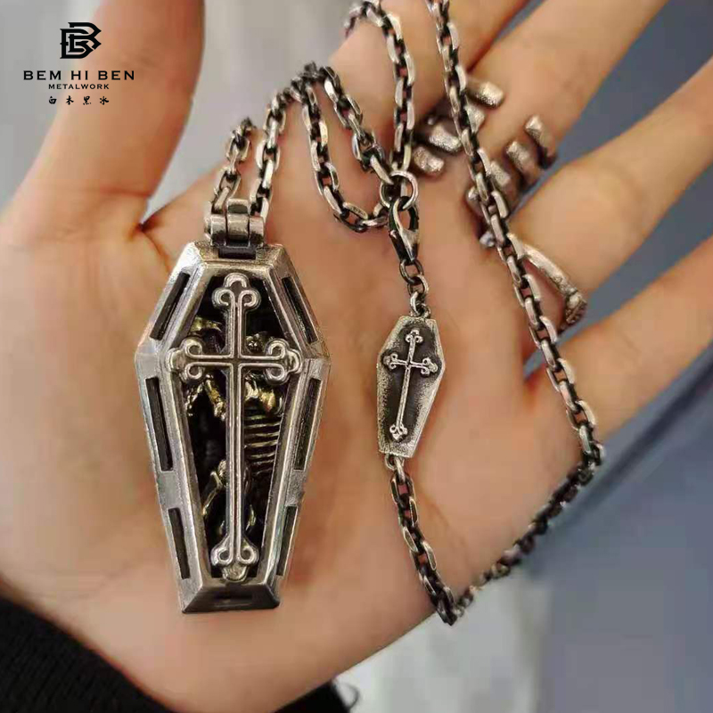 白木黑冰原创挚爱个性恐龙银吊坠