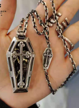 白木黑冰原创挚爱个性恐龙银吊坠