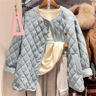 拉链圆领压菱形格白鹅绒羽绒服外套女9910 新款 实体同款 2025冬季