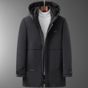 高品货！9901/P300中老年商务休闲内脱内胆中长款羽绒服图片