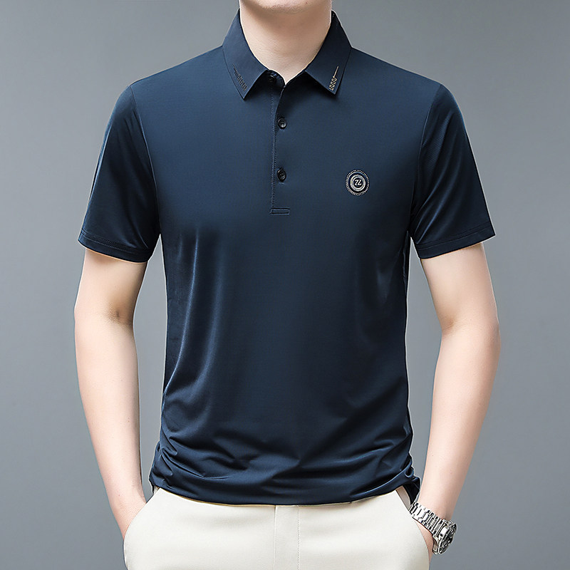 2325/P3023夏季半袖商务短袖T恤中青年爸爸薄款休闲翻领polo衫,男装Polo衫,星座1216