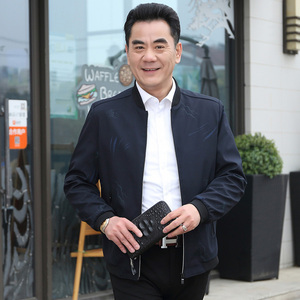 1803/P70夹克男商务休闲薄款中老年爸爸绅士棒球服春秋季茄克图片